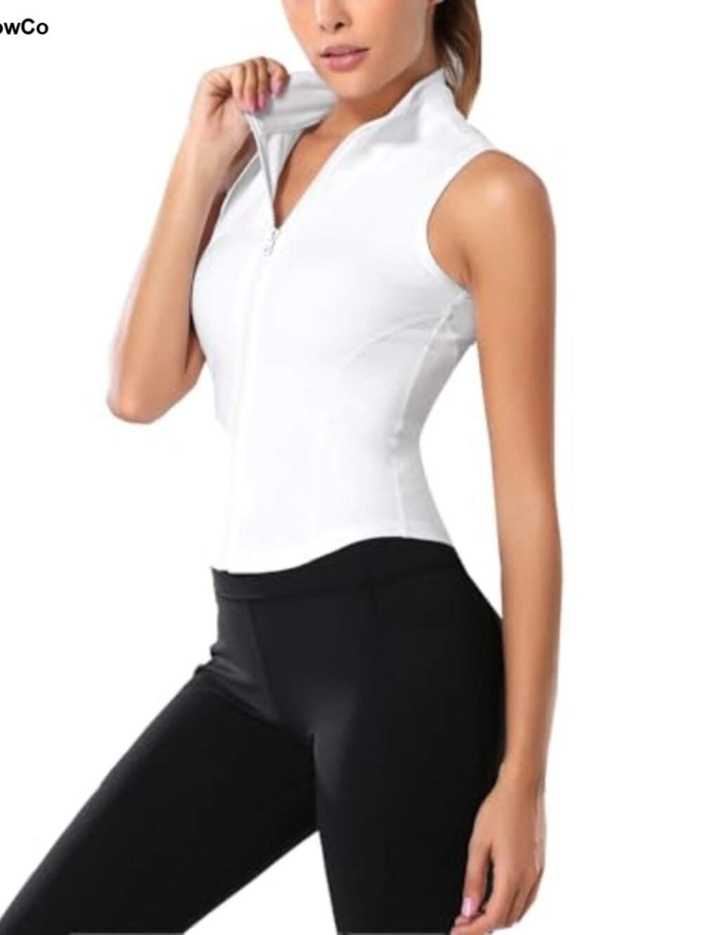 Sleeveless Full Zip Workout Vest Athletic Yoga Running Active Women